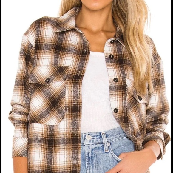 Revolve Plaid Shirt Jacket- S - Picture 1 of 9